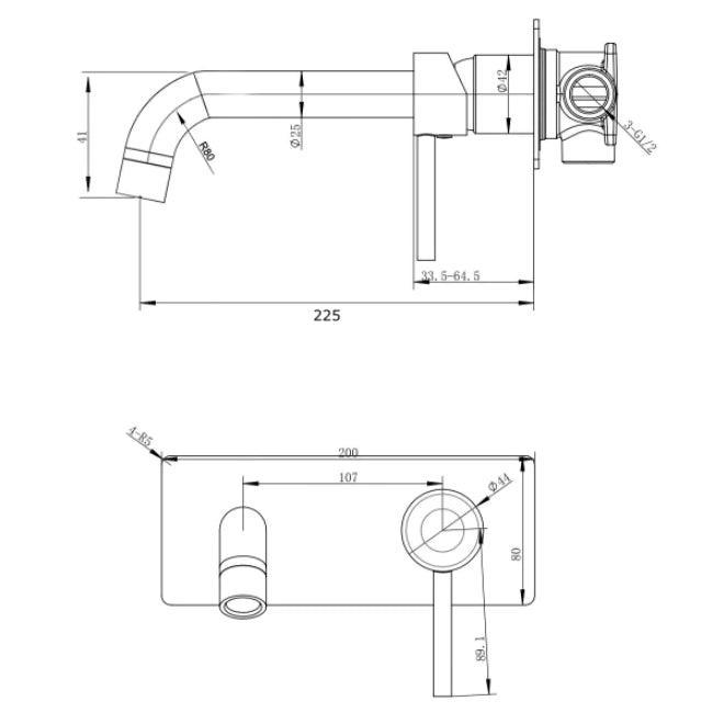 Norico Pentro wall mixer with round spout, boasting a modern and minimalist design-WMT44.01