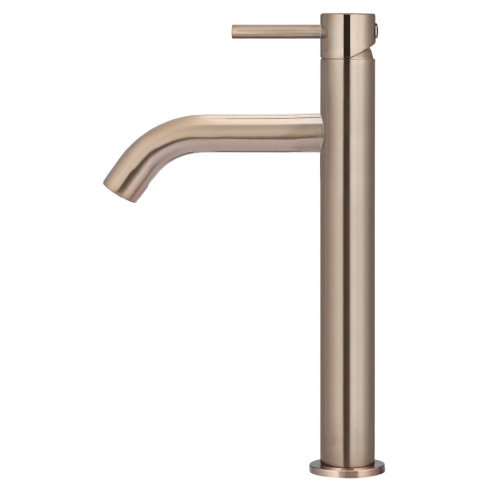 Meir Piccola Tall Basin Mixer Tap with 130mm Spout - Champagne