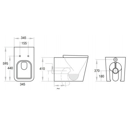 Qubist Wall Faced Pan - Modern and Space-Saving Fixture SM-KDK103