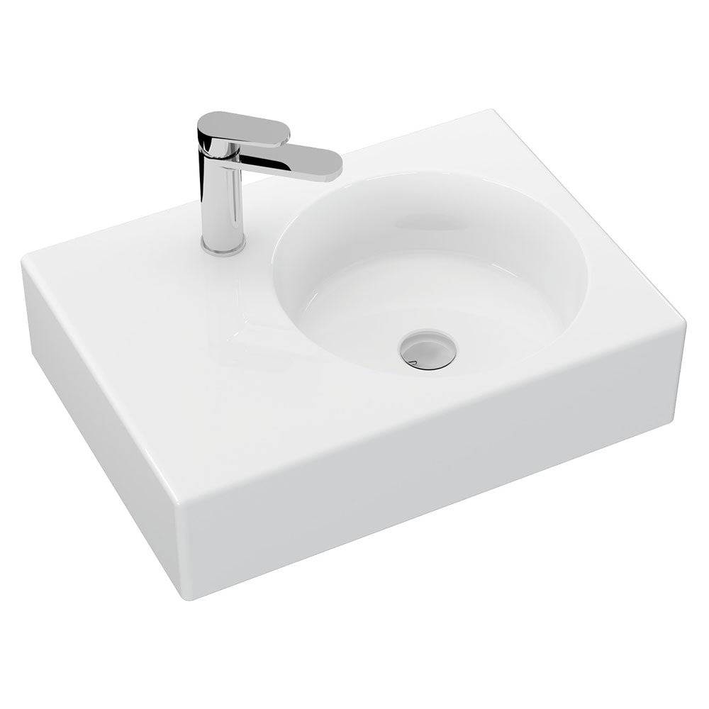 Fienza Reba Right Bowl Wall Basin, 1 Tap Hole
