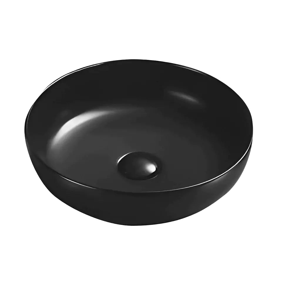Above-counter Ceramic Art Basin, 370mm-Matte Black-PA37378MB