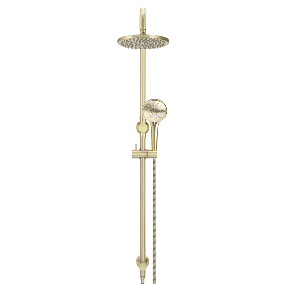 Round Combination Shower Rail 200mm Rose, Three Function Hand Shower - PVD Tiger Bronze