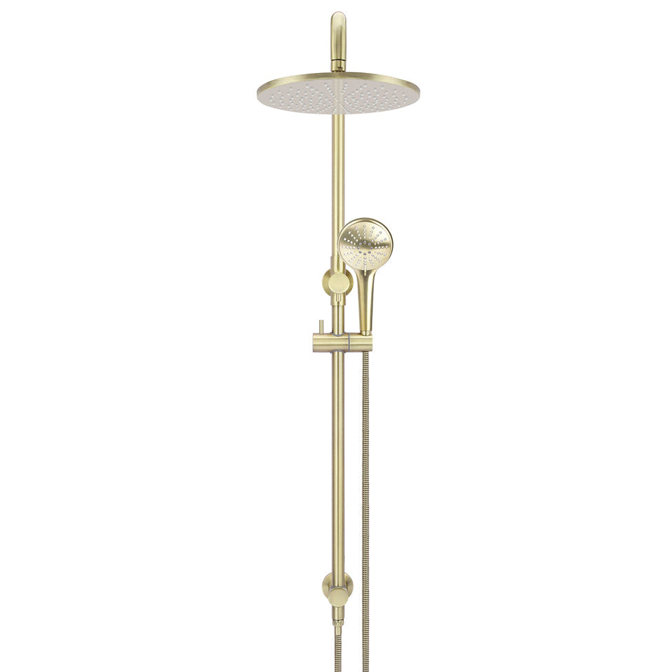 Round Combination Shower Rail 300mm Rose, Three Function Hand Shower - PVD Tiger Bronze