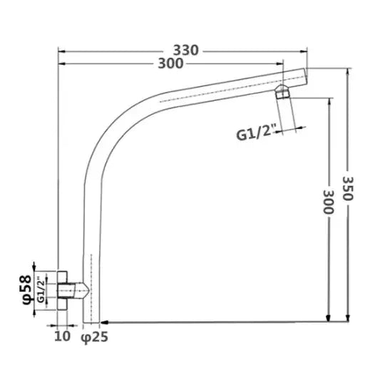 Round Wall Mounted Shower Arm: Wall-Fixed Circular Arm for Showerheads-BU0127.SA-Brushed Nickel