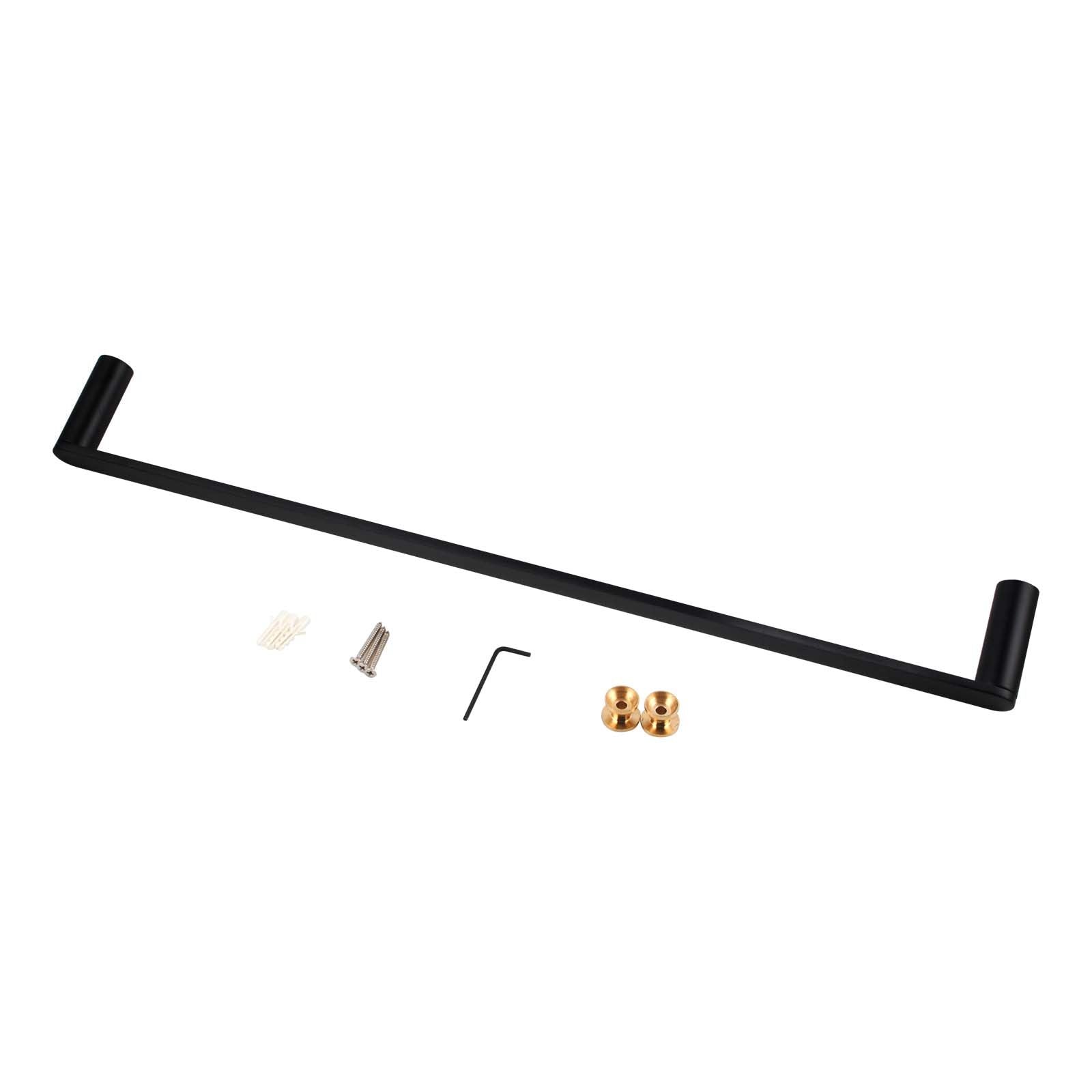 Rushy Black Single Towel Rail 600mm