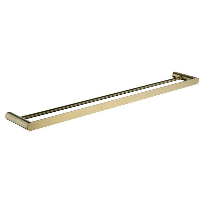 Rushy Brushed Brass Double Towel Rail 600mm