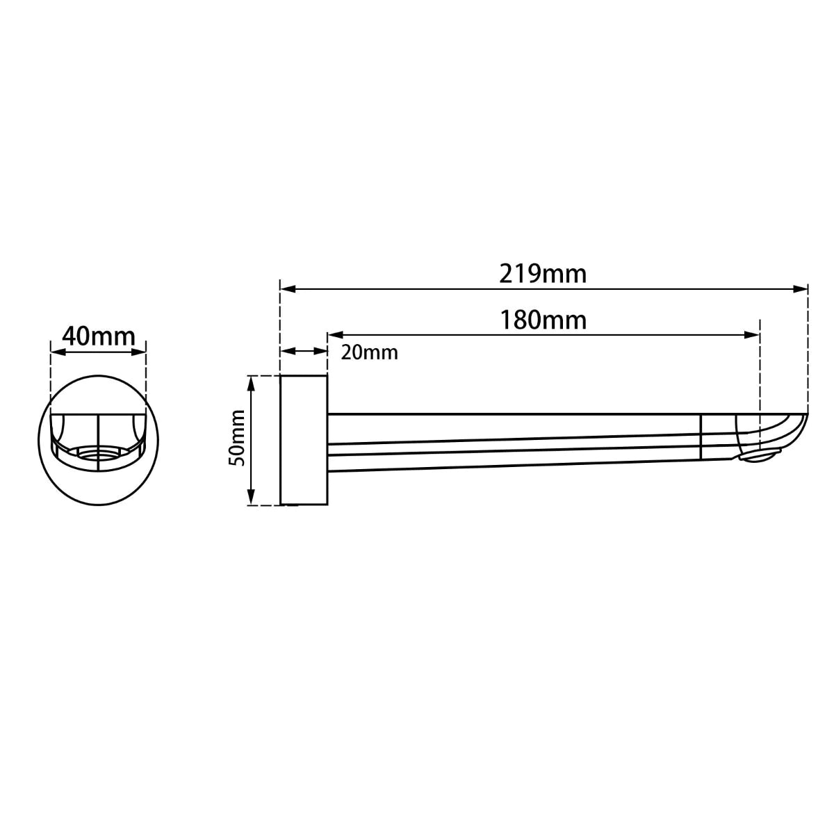 Rushy Brushed Nickel Bathtub/Basin Wall Spout: Sleek and modern fixture with a brushed nickel finish, perfect for stylish bathroom designs-BU0015.BS