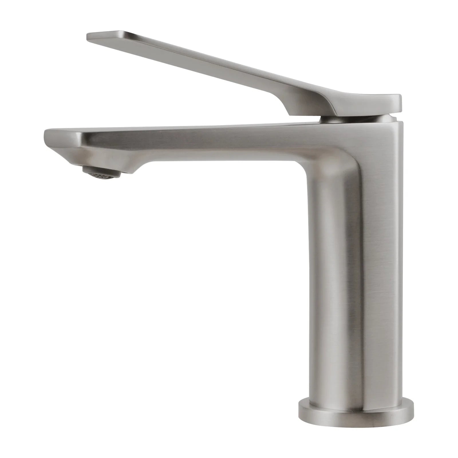 Rushy Brushed Nickel Short Basin Mixer: Modern and sleek addition to your bathroom-BU0128.BM