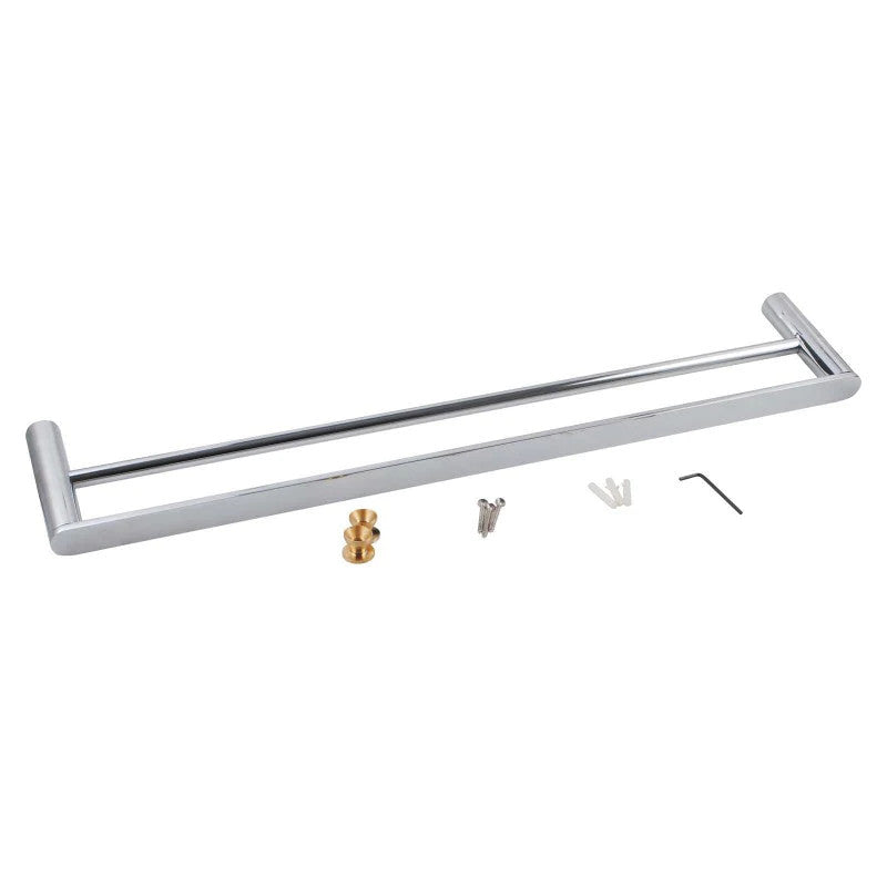 Rushy Chrome Double Towel Rail 800mm