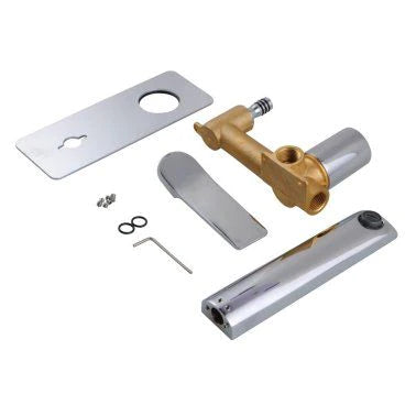 Modern chrome wall-mounted mixer with a spout, featuring the sleek Rushy Square design-CH0153.BM