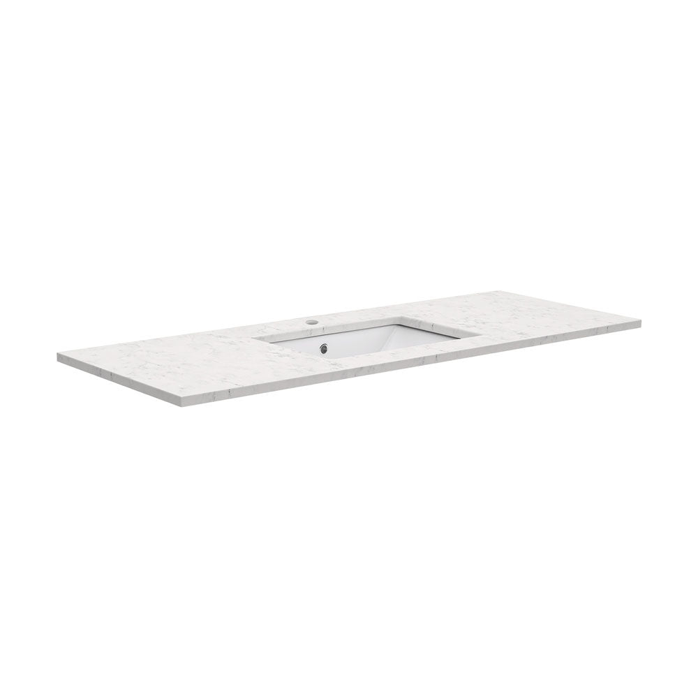 Fienza Sarah Bianco Marble 1200 Undermount Basin-Top, 1 Tap Hole