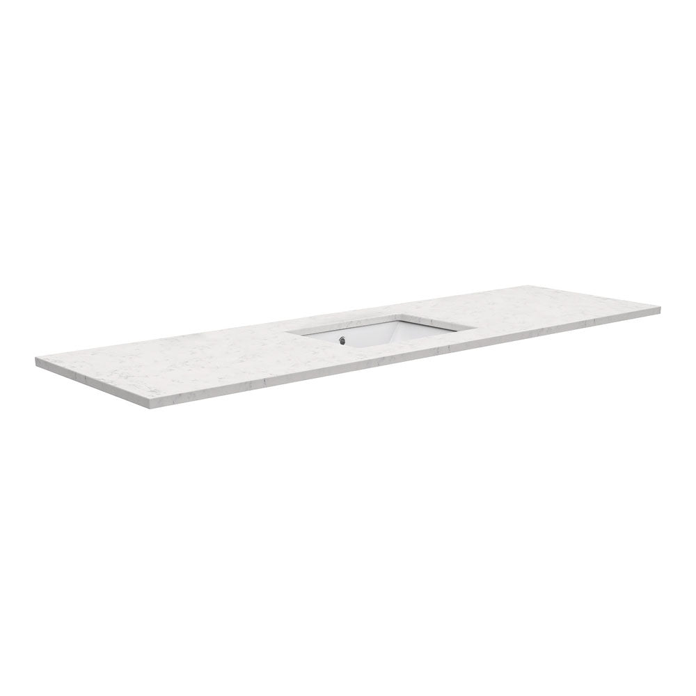 Fienza Sarah Bianco Marble 1500 Undermount Basin-Top, Single Bowl, No Tap Hole