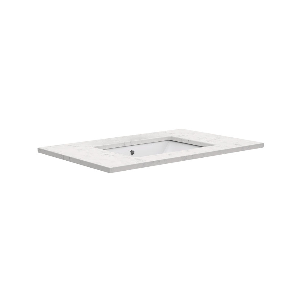 Fienza Sarah Bianco Marble 750 Undermount Basin-Top, No Tap Hole