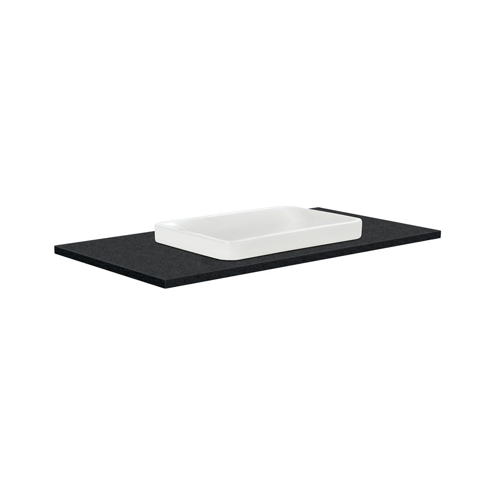 Fienza Sarah Black Sparkle 900 Semi-Inset Basin-Top, 1 Tap Hole