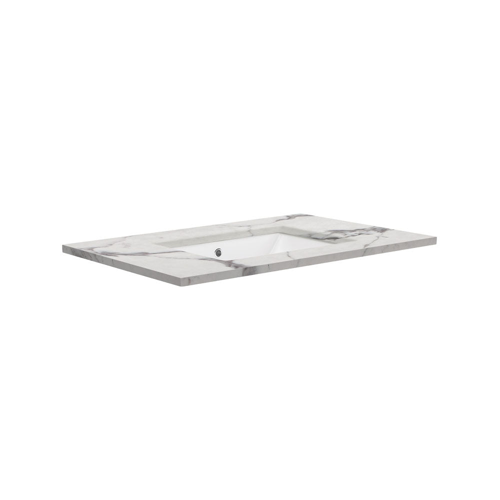 Fienza Sarah Calacatta Marble 750 Undermount Basin-Top, No Tap Hole