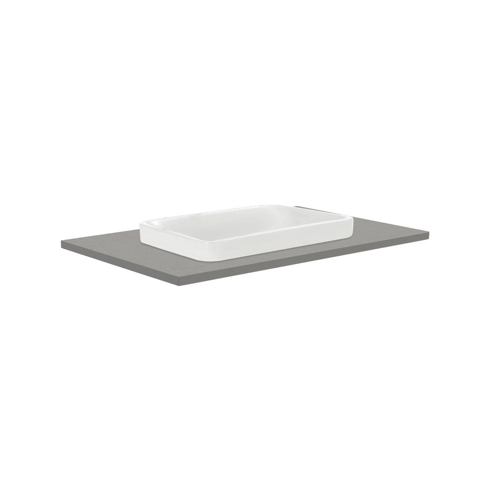 Fienza Sarah Dove Grey 750 Semi-Inset Basin-Top, 1 Tap Hole