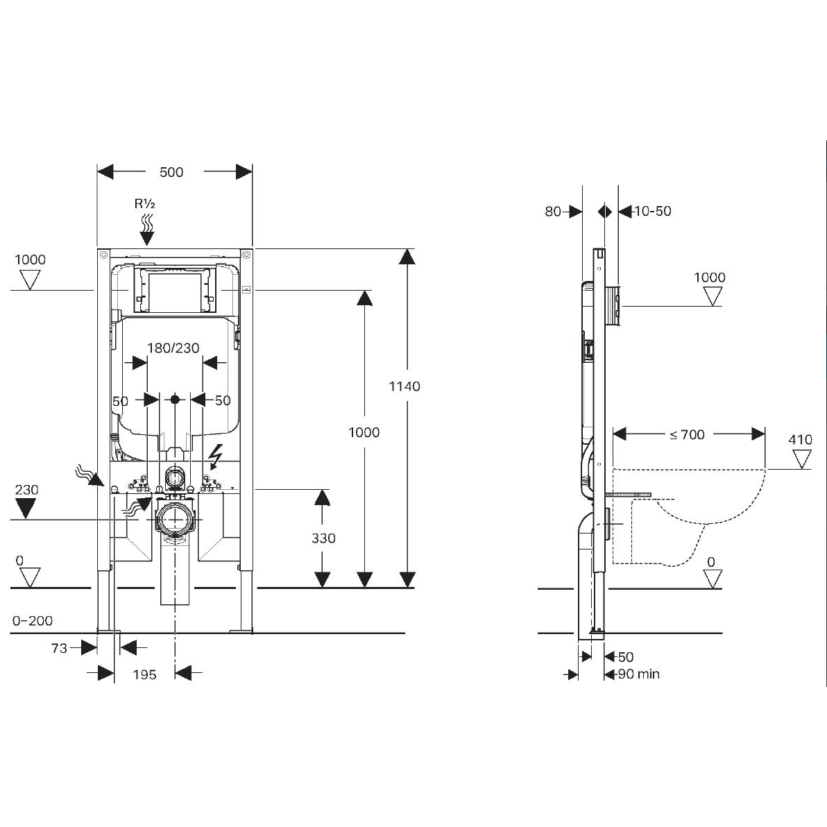 Sigma8-F In-wall Cistern - Modern Design Sigma8-F