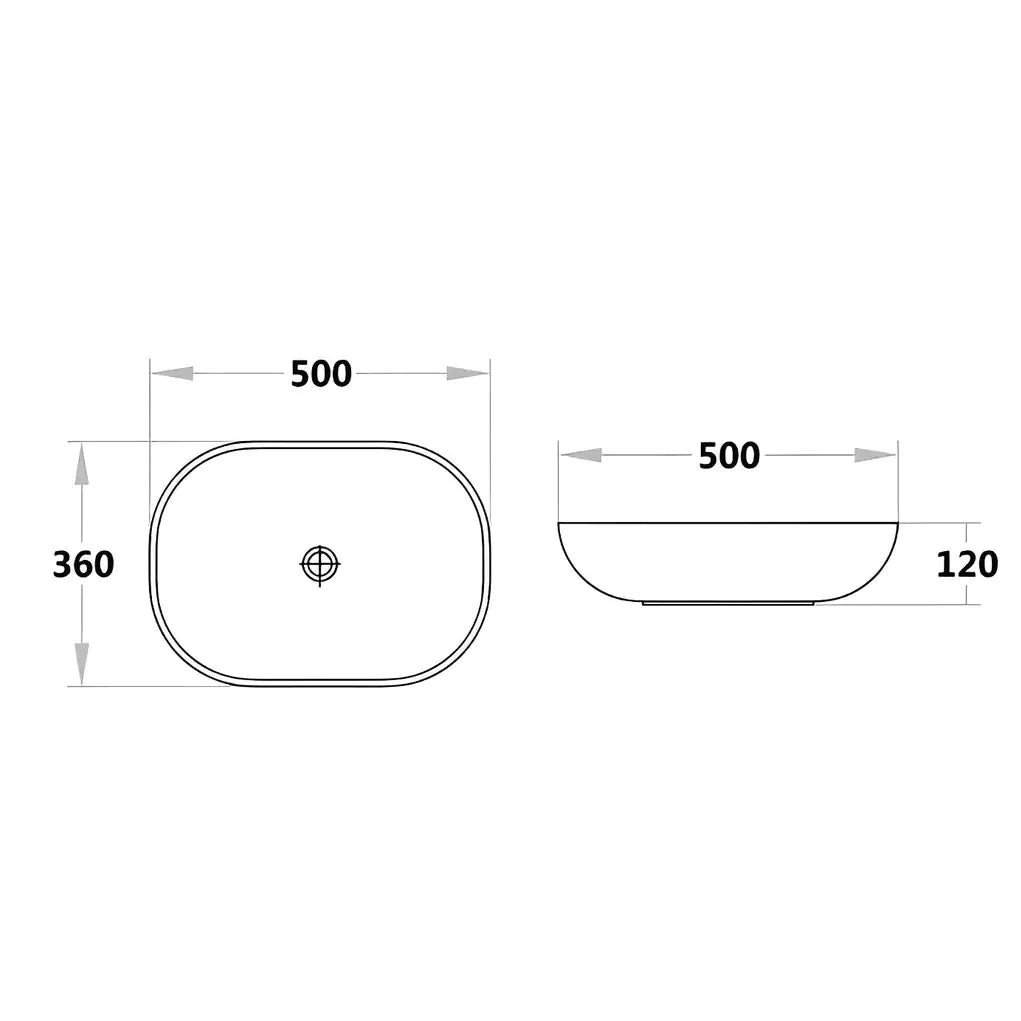 Solid Surface Basin 500mm - Modern and Compact-White-STB5036