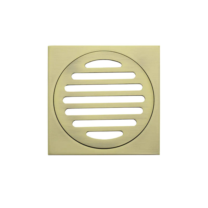 Square Floor Grate Shower Drain 100mm outlet - PVD Tiger Bronze