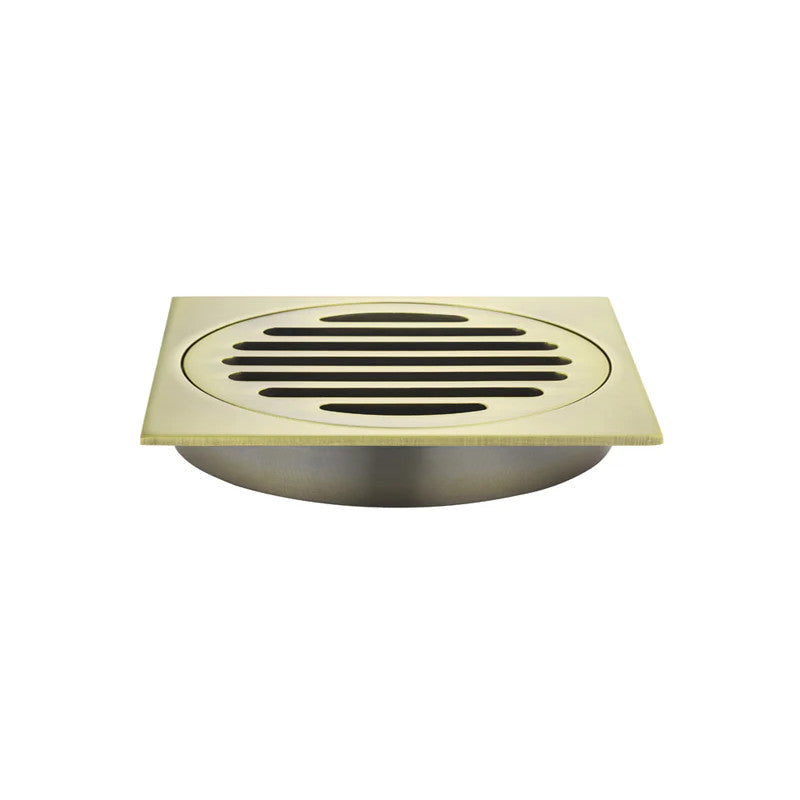 Square Floor Grate Shower Drain 100mm outlet - PVD Tiger Bronze