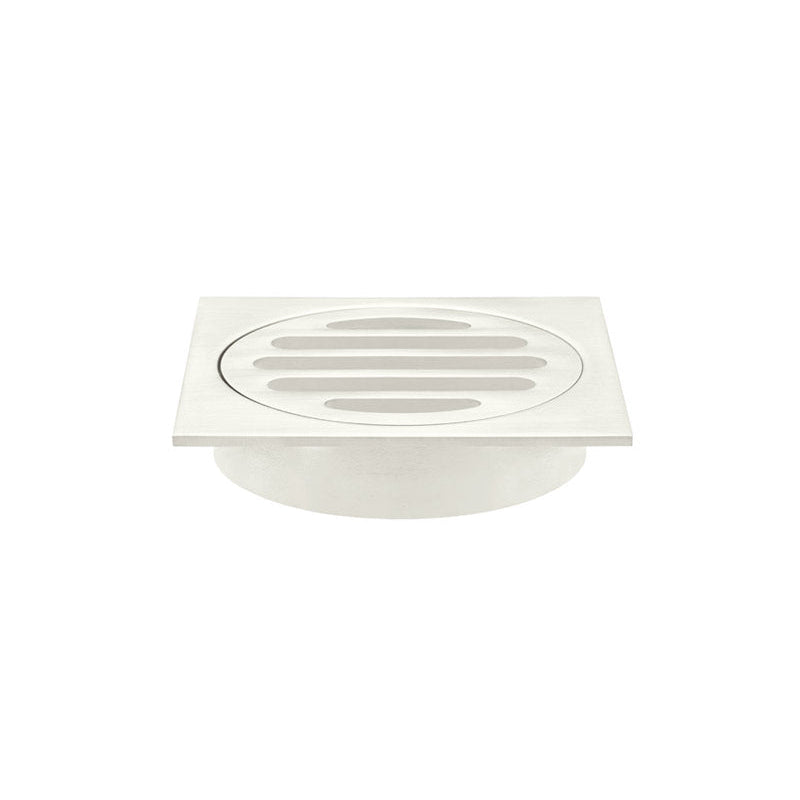 Square Floor Grate Shower Drain 80mm outlet - PVD Brushed Nickel