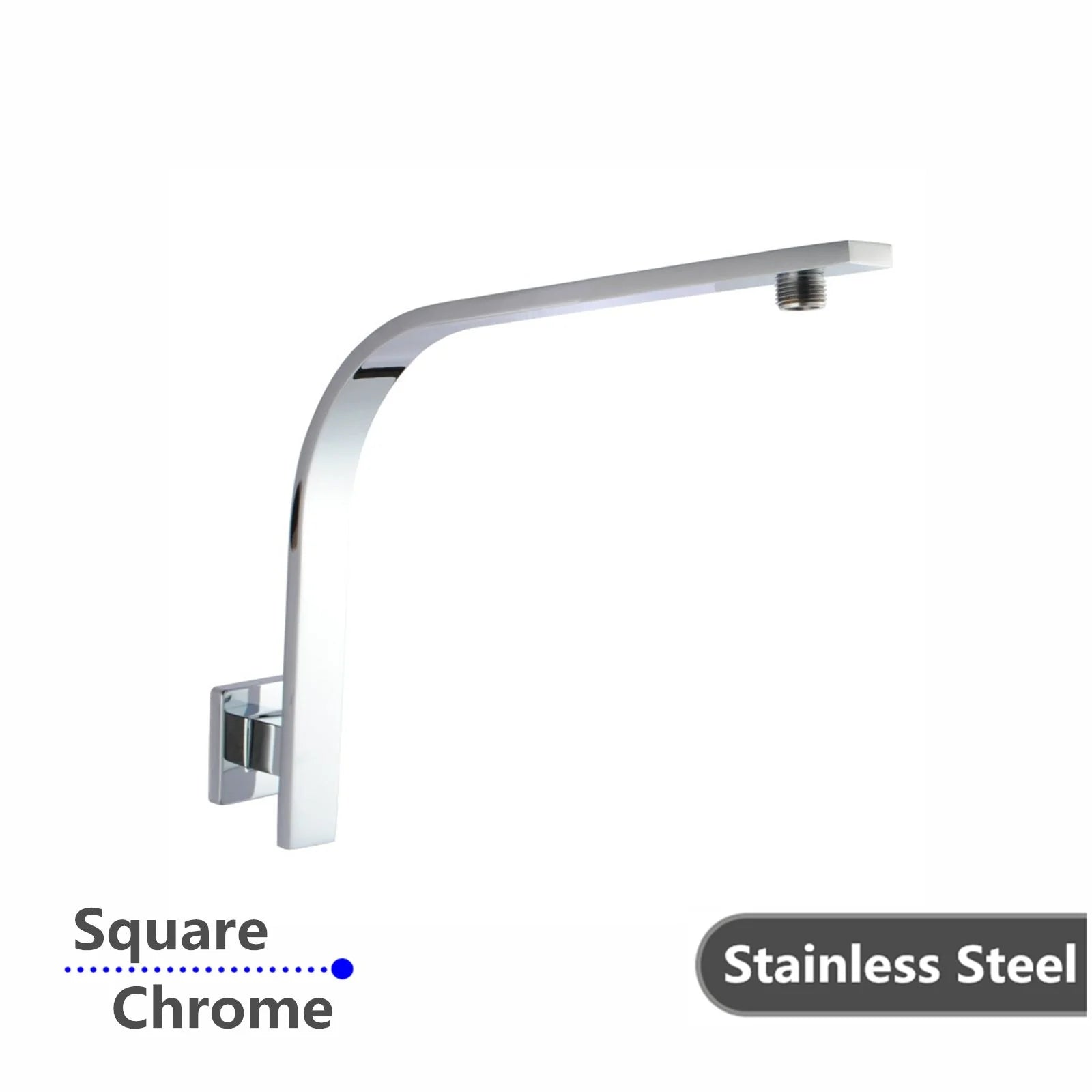 Square Gooseneck Wall Shower Arm: Modern Functional and Stylish-CH0129.SA-Chrome