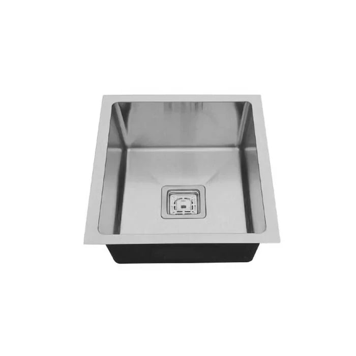 Square stainless steel kitchen sink, handmade, 380mm