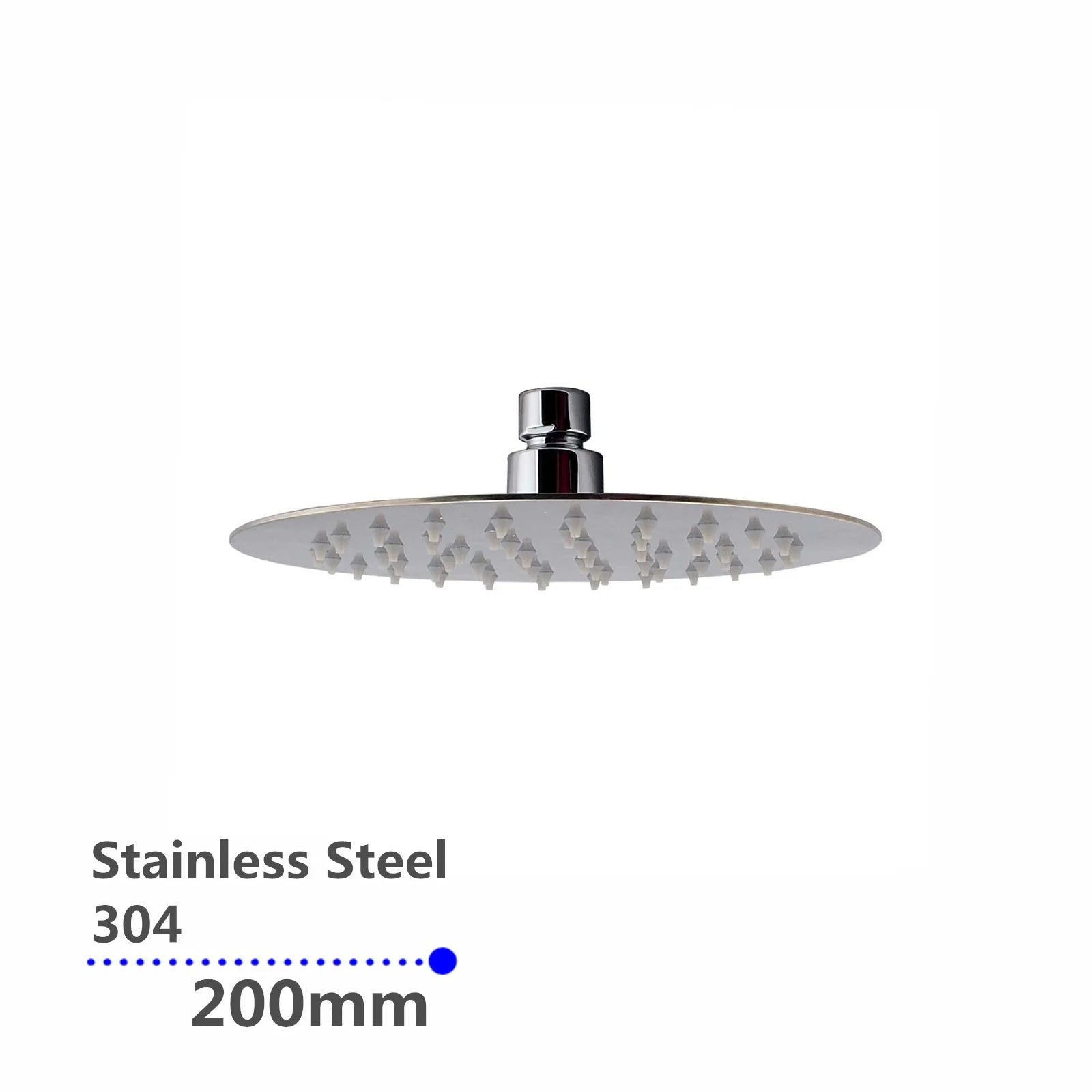 Super-Slim Round Rainfall Shower Head: Sleek Design, Wide Coverage-200mm-Chrome-CH0119.SH