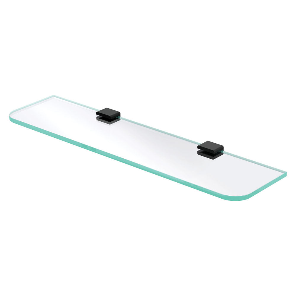 Fienza Tono Glass Shelf, Matte Black