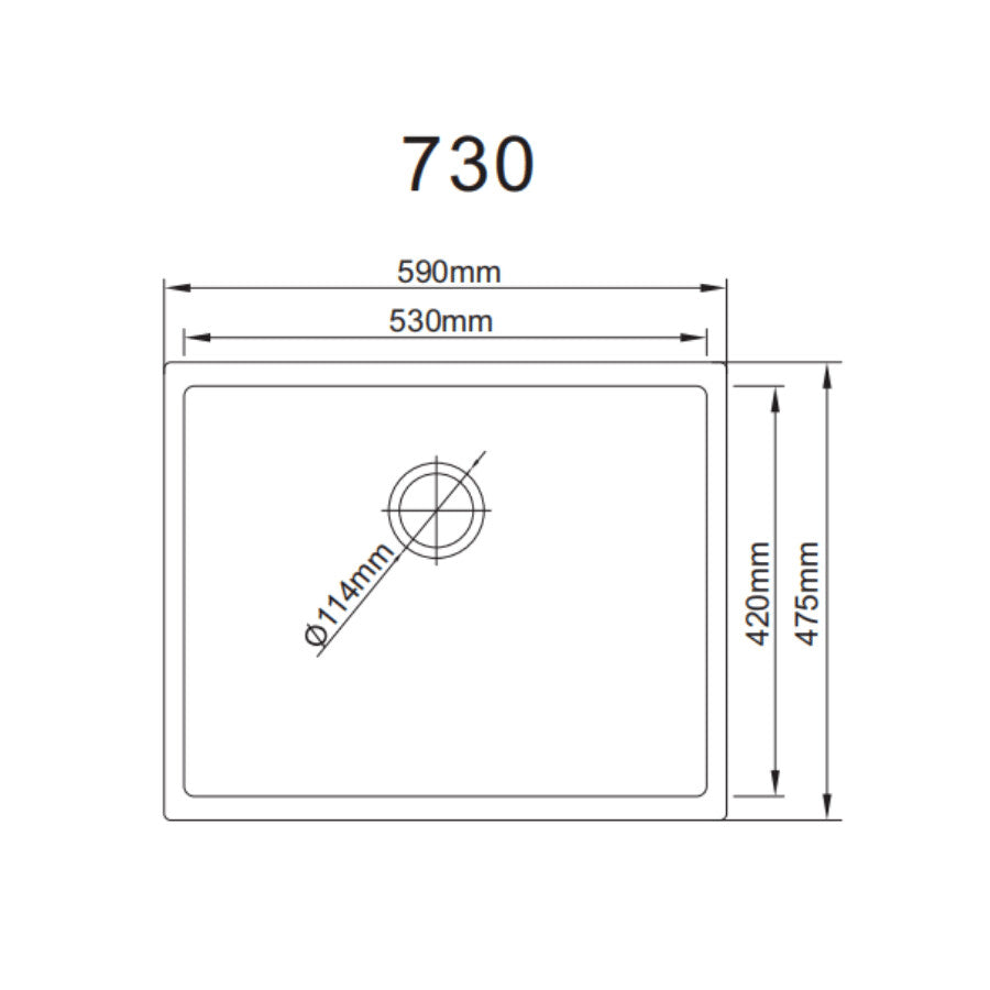 Undermount Single Bowl Granite Sink - Modern Kitchen Fixture CT-730