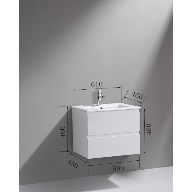 Wall Mounted Vanity 600 - Space-Saving Design WBV600