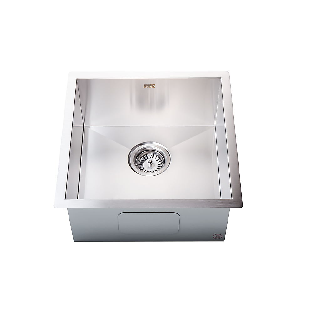 440x440mm Handmade Stainless Steel Undermount / Topmount Kitchen Laundry Sink with Waste