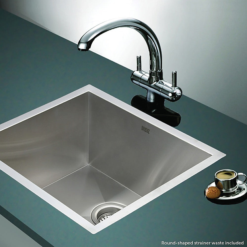 510x450mm Handmade Stainless Steel Undermount / Topmount Kitchen Laundry Sink with Waste