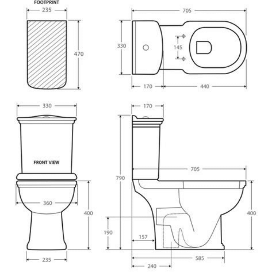Fienza RAK Washington Close-Coupled Toilet Suite