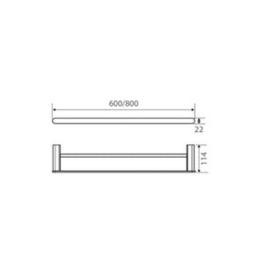 Fienza Lincoln Mixed Finish Double Towel Rail 800mm