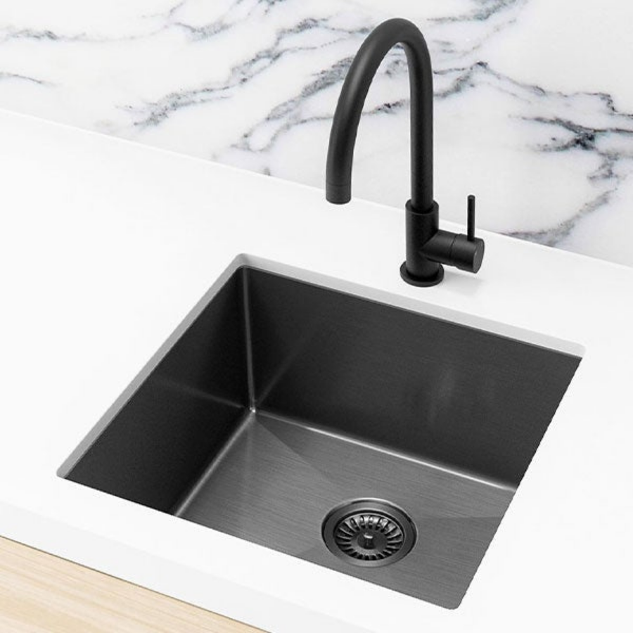 Meir Single Bowl PVD Kitchen Sink 450mm - Brushed Gun Metal