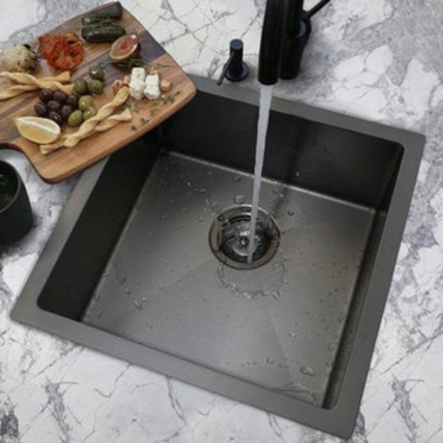 Meir Single Bowl PVD Kitchen Sink 440mm - Brushed Gun Metal