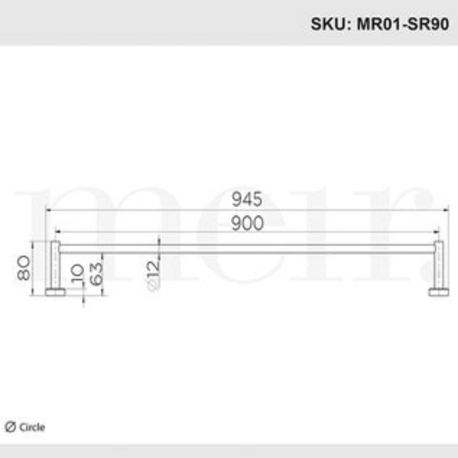 Meir Round Single Towel Rail 900mm - PVD Tiger Bronze