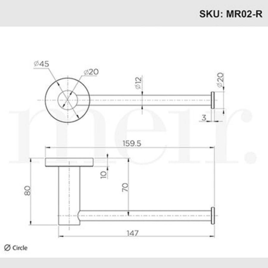 Meir Round Chrome Toilet Roll Holder