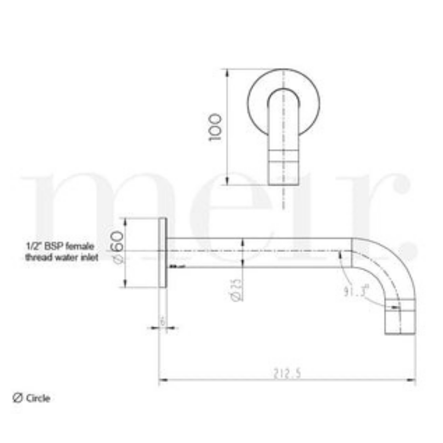 Meir Round Curved Basin Wall Spout Brushed Nickel