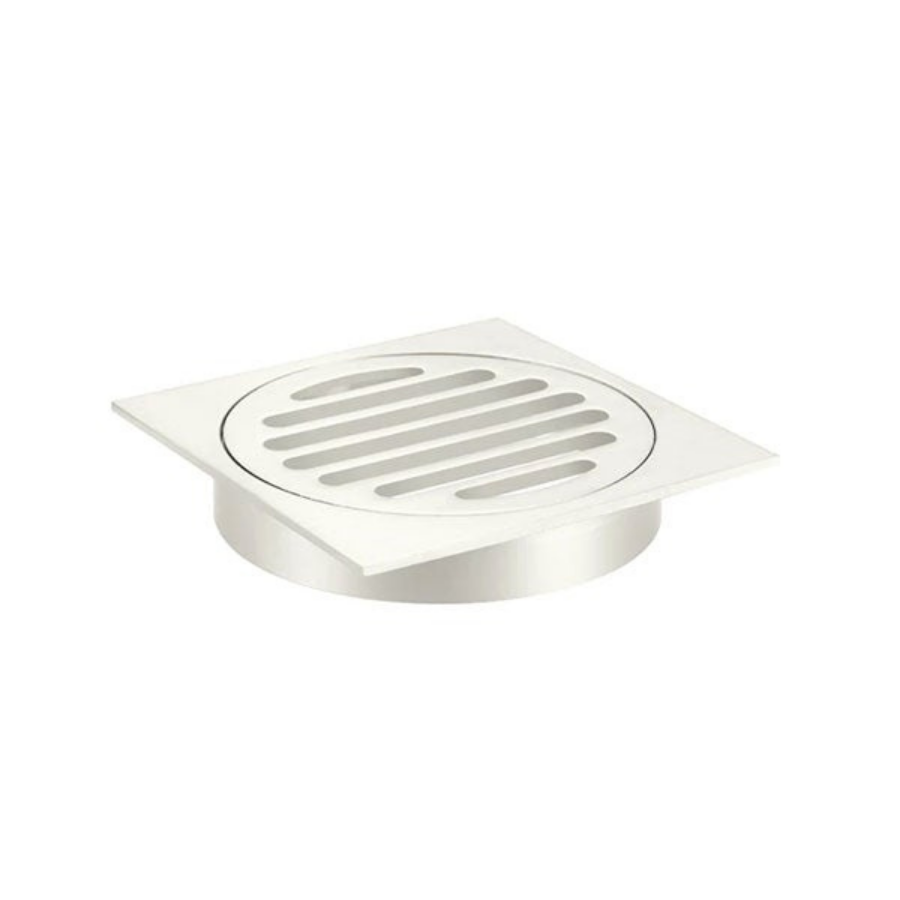 Meir Square Floor Grate Shower Drain 100mm Outlet - Brushed Nickel