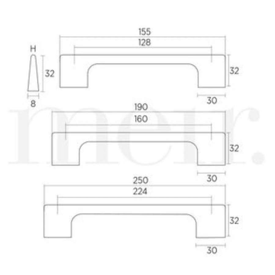 Meir Handles For Cabinets Matte Black