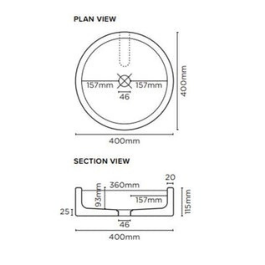 Nood Co Bowl Basin Surface Mount Ivory