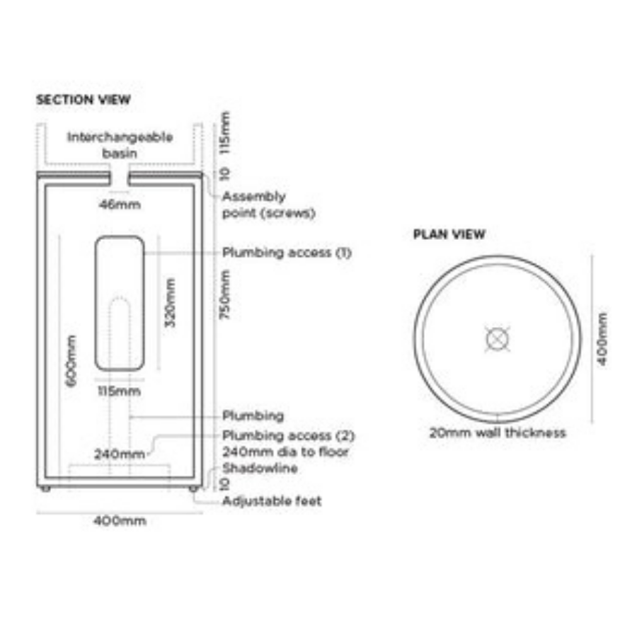 Nood Co Cylinder Hoop Basin Ivory