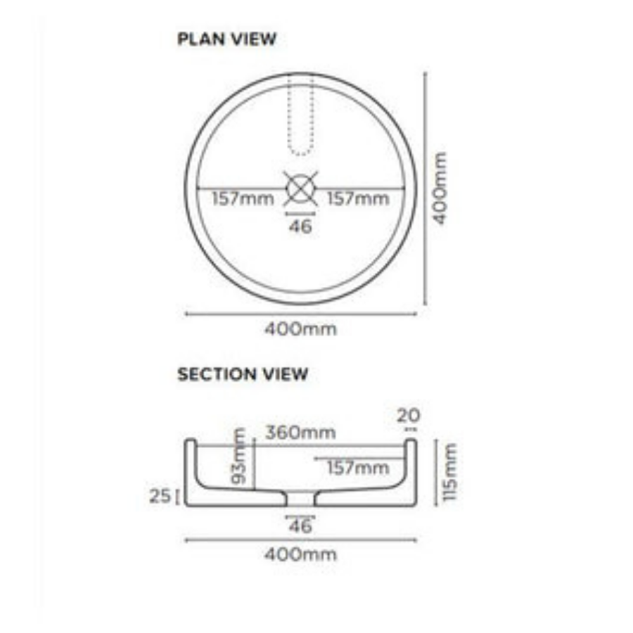 Nood Co Hoop Basin Wall Hung Custard