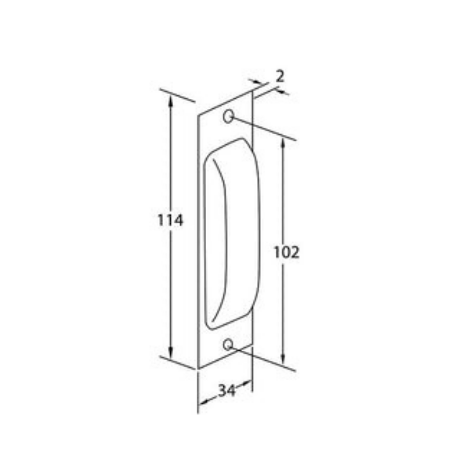 Momo Handles Jena Flush Pull 114mm Satin Chrome