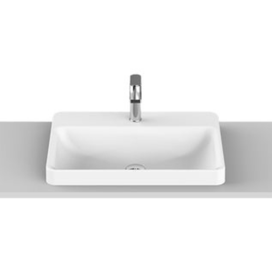 ADP Courage Solid Surface Semi-Inset Basin White