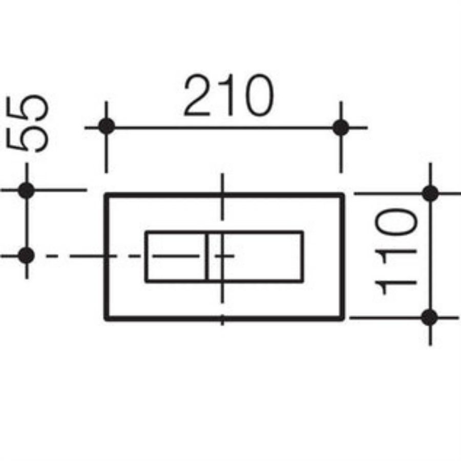 Caroma Invisi Series II Metal Rectangular Dual Flush Plate &amp; Buttons