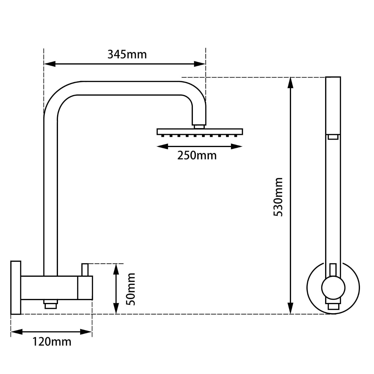 Round Shower Station with Top water Inlet, Sleek and Functional-Chrome-CH2138-L-SH-N+CH0007-SH+CH-R11-HHS, 2