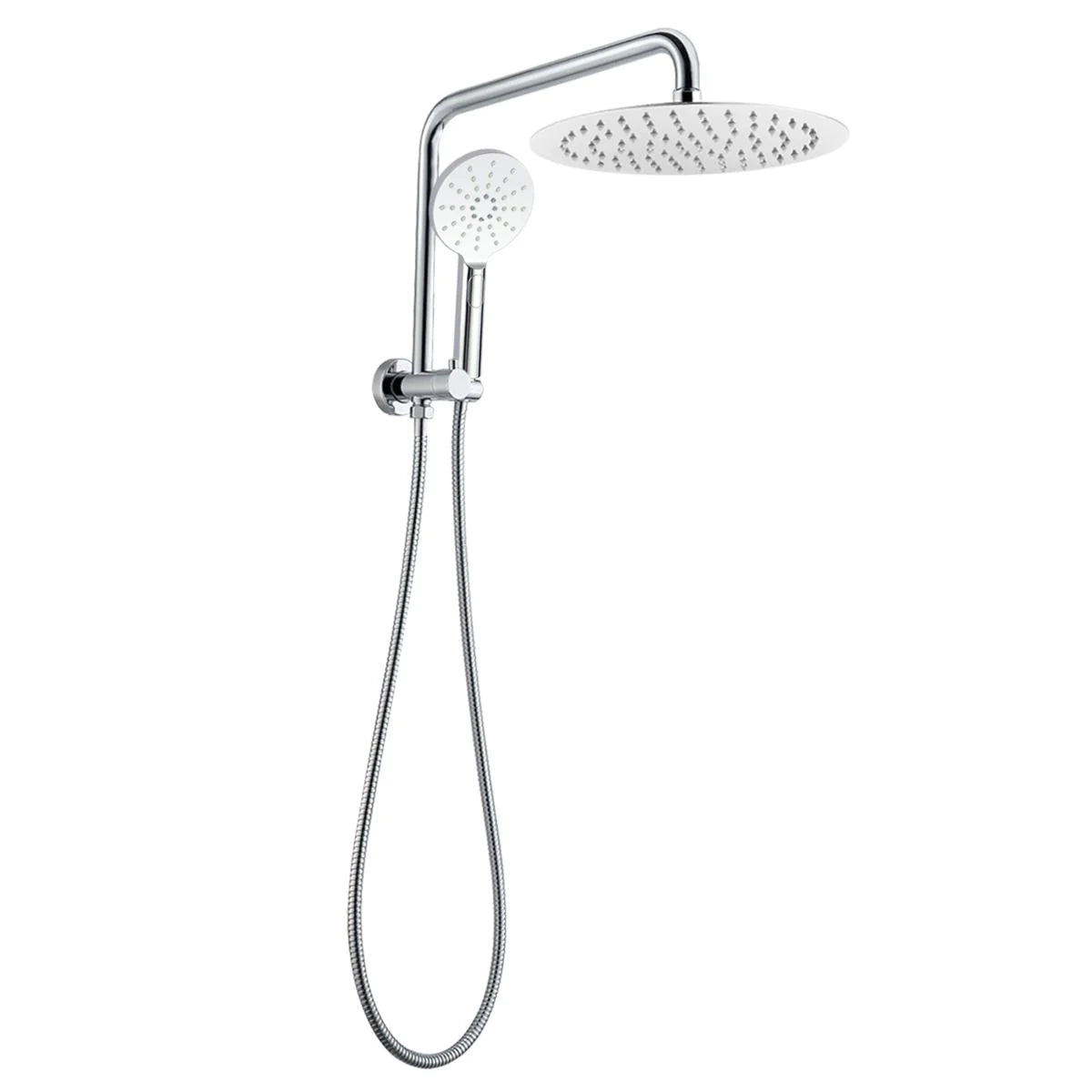 Round Shower Station with Top water Inlet, Sleek and Functional-Chrome-CH2138-SH-N+CH0007-SH+CH-R11-HHS
